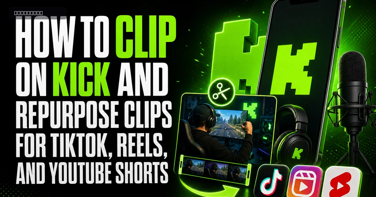 How to Clip on Kick and Repurpose Clips for TikTok, Reels, and YouTube Shorts